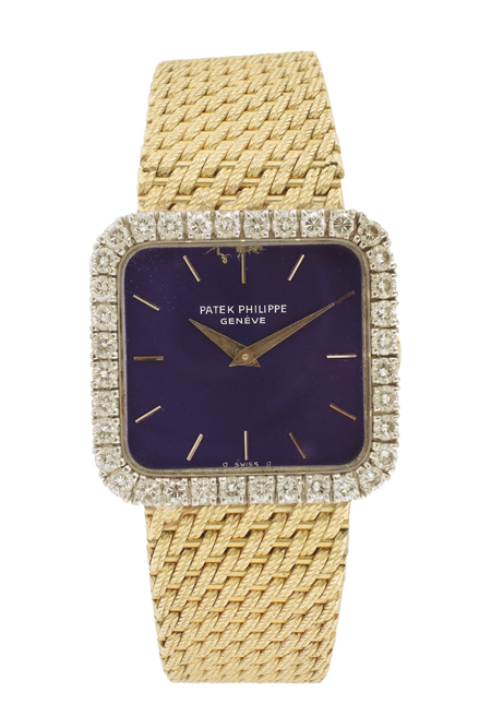 Patek Philippe 18k Yellow Gold and Diamond Bracelet Watch with Orange Bracelet Box Ref. 4222, c. 1980s