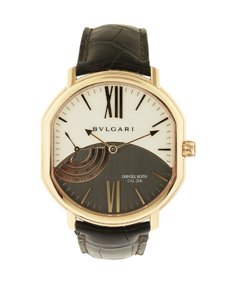 Daniel Roth Retailed for Bulgari 18k Rose Gold Wristwatch with Power Reserve, Box and Papers, c. 2012