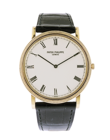 Patek Philippe "Calatrava" 18k Yellow Gold Men's Wrist Watch with Hang Tag, Box, and Certificate of Origin, Ref. 3520D