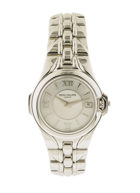 Patek Philippe "Sculpture" Stainless Steel and Mother of Pearl Limited Edition Lady's Bracelet Watch, Ref. 4891/1A