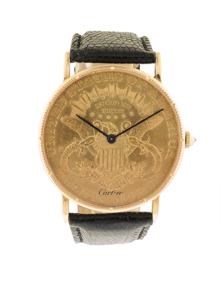 Corum Retailed for Cartier 20 Gold Coin Wrist Watch