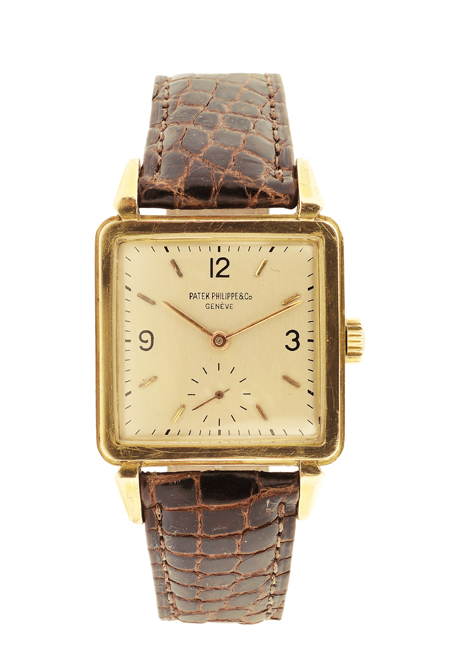 Patek Philippe 18k Yellow Gold Square Mechanical Wrist Watch, Ref. 2422