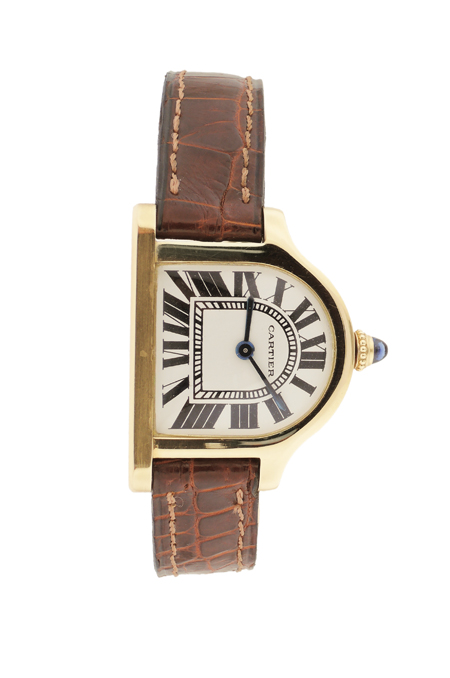 Cartier "La Cloche" 18k Yellow Gold Mechanical Wrist Watch with Box