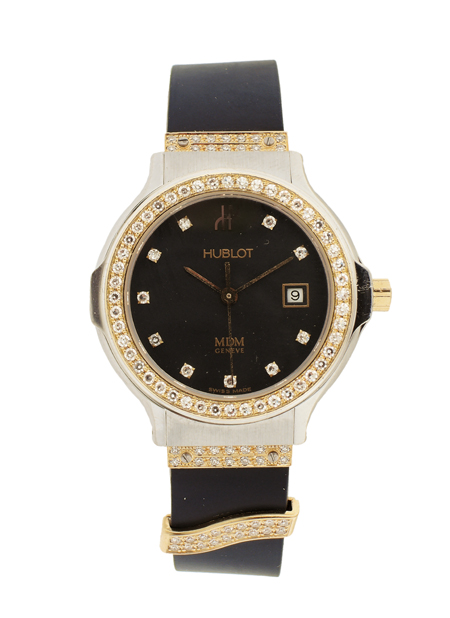 Hublot "MDM" Lady's Stainless Steel, 18k Yellow Gold & Diamond Wrist Watch, Ref. 1390 2 054