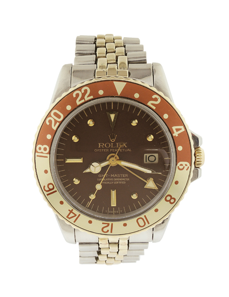 Rolex "Root Beer" two tone GMT Master Stainless Steel Automatic Wrist Watch