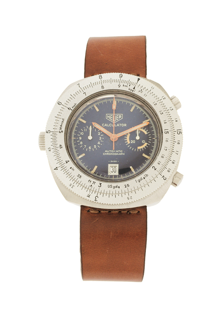 Heuer Ref. 110633 "Calculator" Stainless Steel Automatic Chronograph with Date and Registers. Cal.12- circa 1960s, Rare