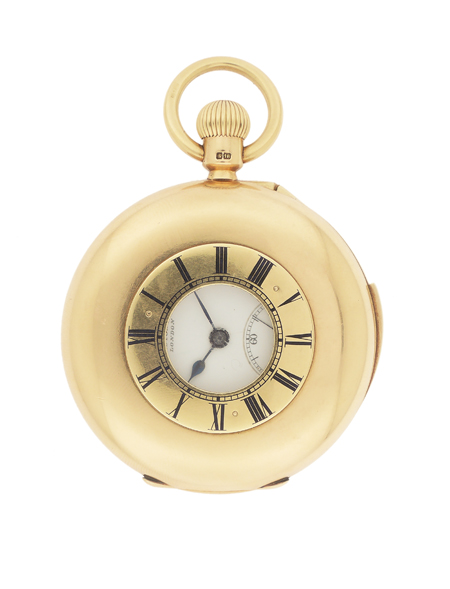 Hancock's & Co. London 18k Yellow Gold Demi Hunting Case Pocket Watch c.1890