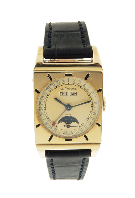 Jaeger-LeCoultre Gold-Plated Triple Calendar Moonphase Wrist Watch, c. 1950s