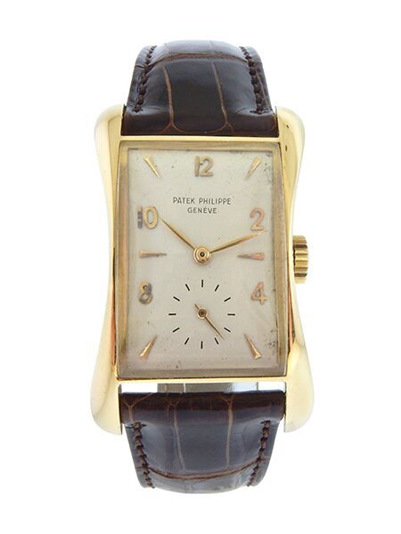 Patek Philippe Ref. 2442 18k Yellow Gold Men's Wristwatch, c.1950, Very Fine and Rare, Rounded flared, domed