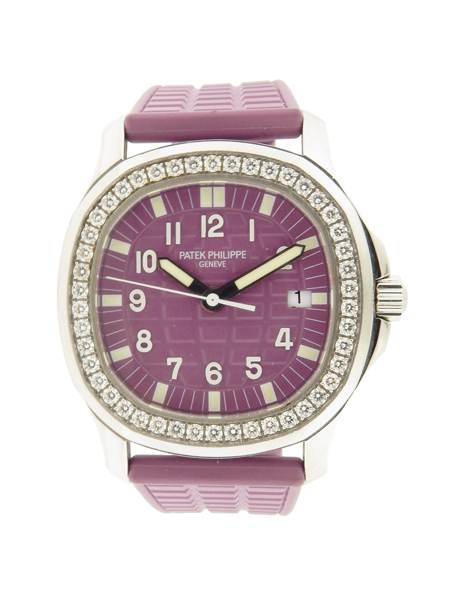 Patek Philippe Ref.5067A Rare Purple 'Aquanaut Lace' Stainless Steel wristwatch with diamond bezel, w/ certificate & box