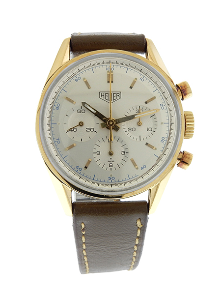 Heuer 18k Yellow Gold Chronograph 1964 'Carrera' re-edition from 1996-1998, (Ref. CS3140) comes w/ boxes, blank card, manual & 1999 appraisal