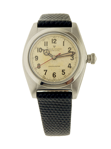 Rolex (Ref: 2940) Stainless Steel Bubble Back Wrist Watch, circa 1943