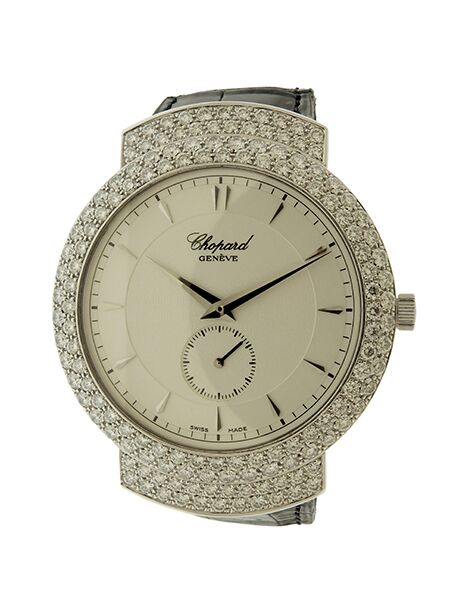 Chopard Rare Mechanical 18K White Gold and Diamond Oversize Men's Wristwatch (Ref.7061) c. 2000