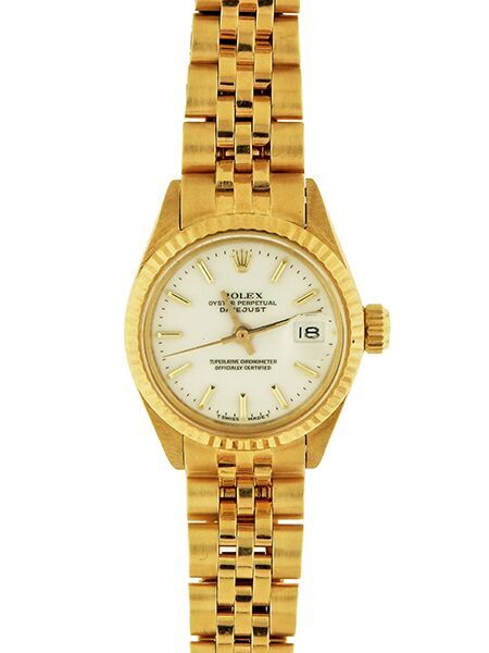 Rolex Ref. 6917 18k Yellow Gold Oyster Perpetual Datejust Ladies' Jubilee Filigree Bracelet Watch, circa 1975