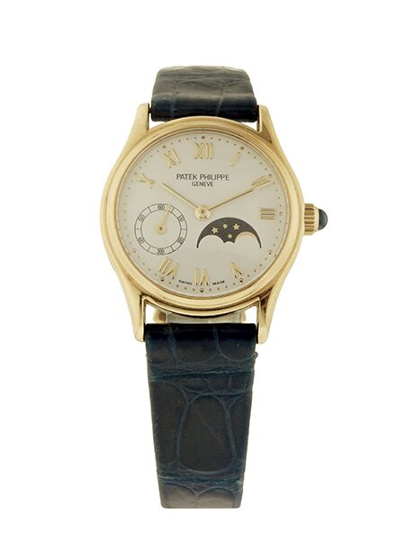 Patek Philippe Ref. 4856 18k Yellow Gold Ladies Calatrava Moonphase Wristwatch, w/ extract c. 2000