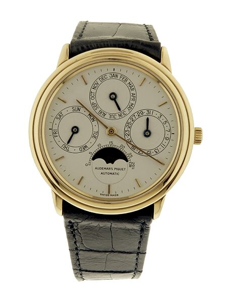 Audemars Piguet "Quantieme Perpetuel Automatique" no. 353 18k Yellow Gold Calendar Wrist Watch With Moonphase