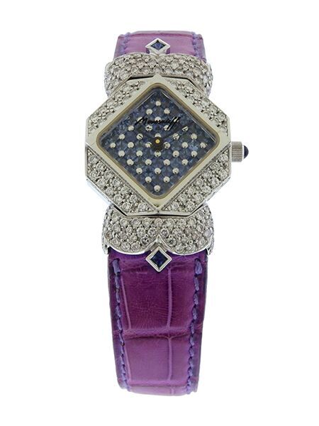 Moussaieff 'Actuelle' Lady's 18k White Gold, Diamond and Sapphire Set Wristwatch