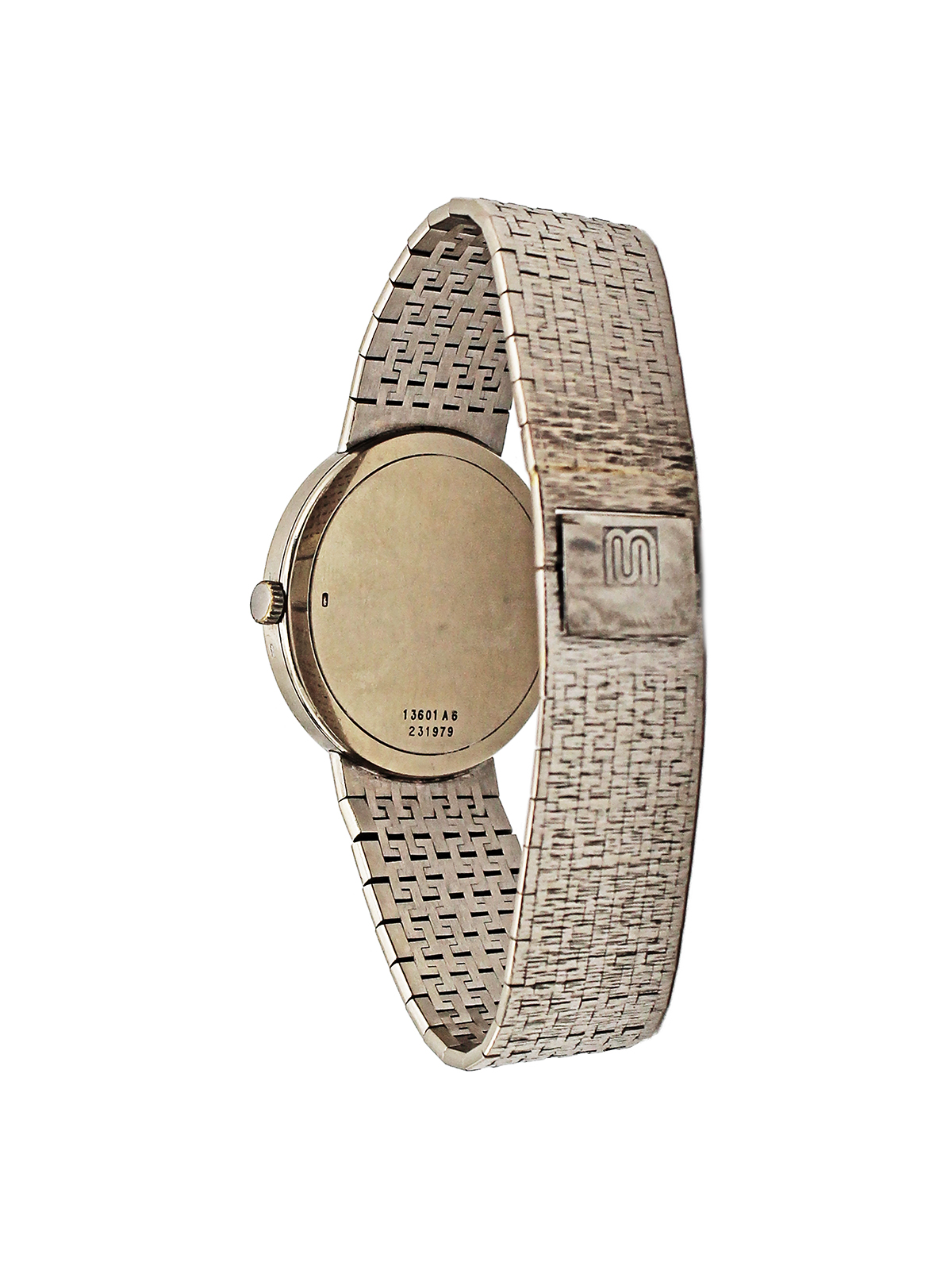 Piaget 18K White Gold Thin Auto-Date Mens Bracelet Watch Circa