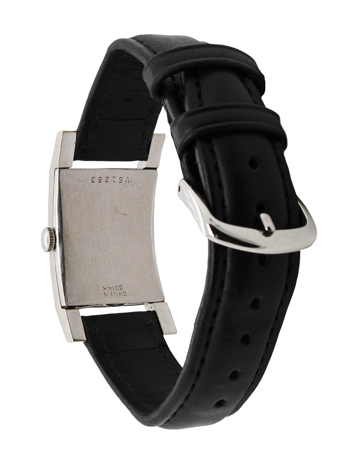 Gruen Curvex (Ref 370-615) 14k White Gold Multi-Faceted Case, Dial