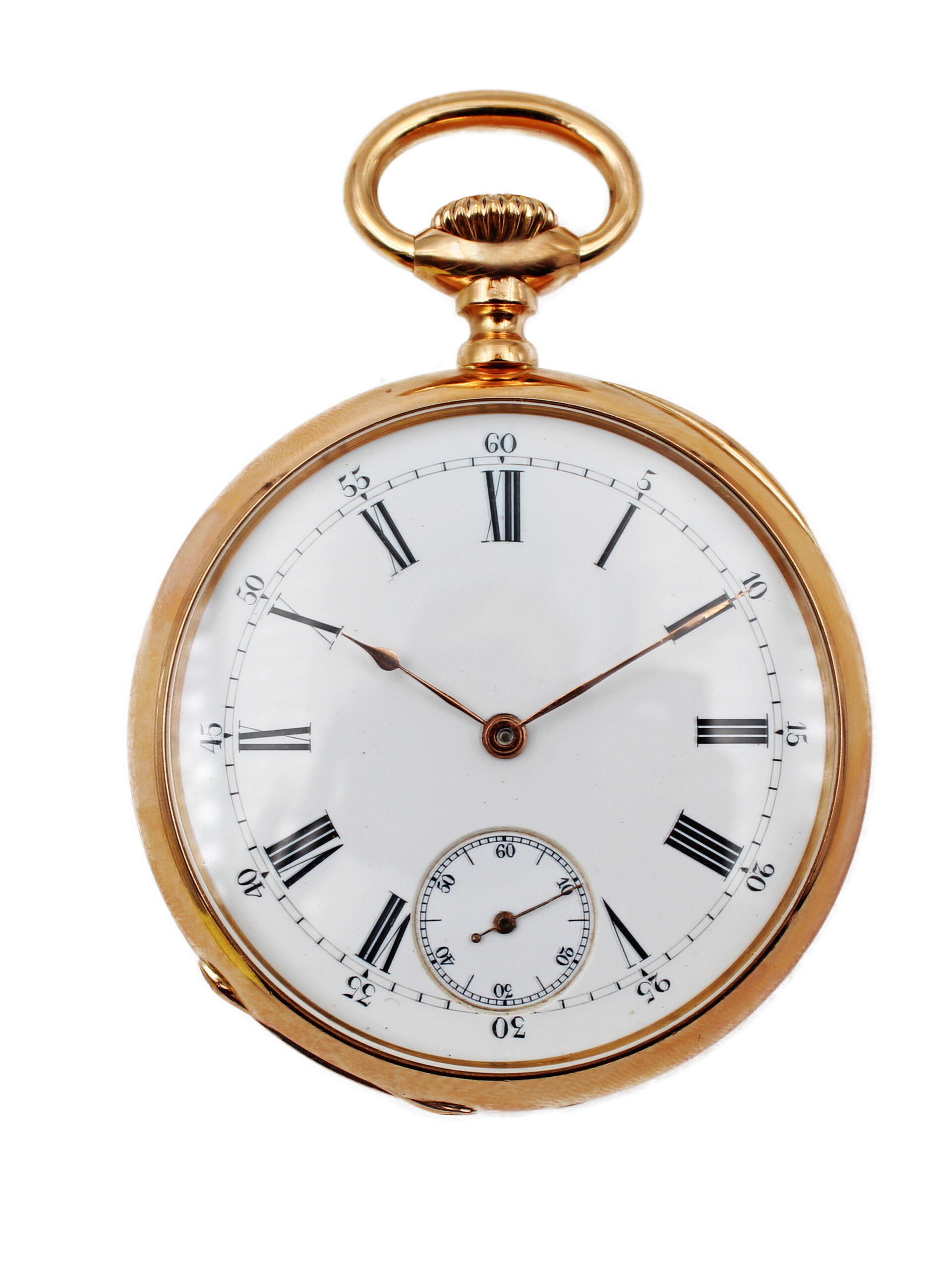 Patek Philippe 18k Pink Gold Open Face Pocket Watch c. 1880s, Retailed by A.H. Rodanet