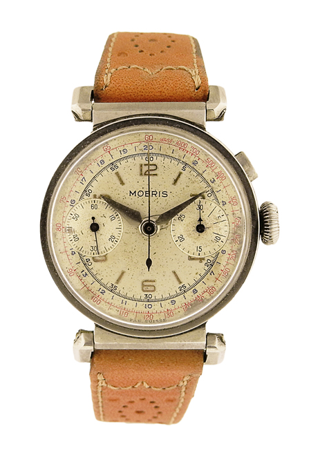 Moeris Stainless Steel Chronograph Vintage Swiss Wrist Watch