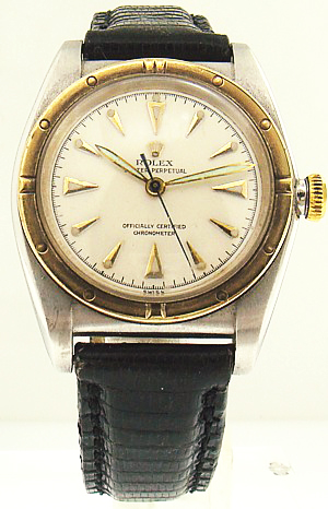 Two Tone YG & SS Bubble back Rolex Oyster Perpetual