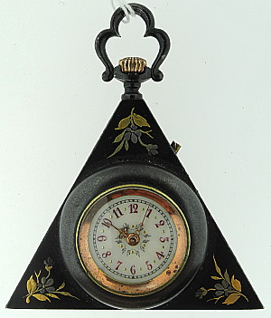 Swiss Browned Stainless Steel triangle form pocket watch circa 1920