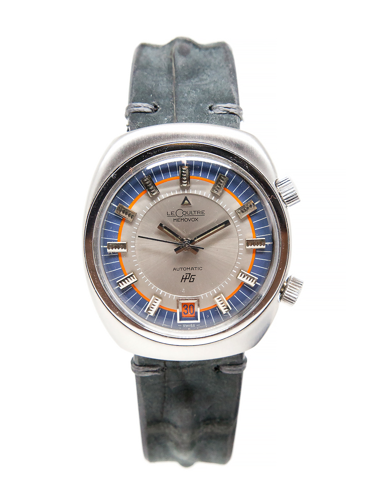 LeCoultre "Memovox" (Ref 9508) Stainless Steel HPG Auto-Date Wristwatch with Alarm c. 1970s