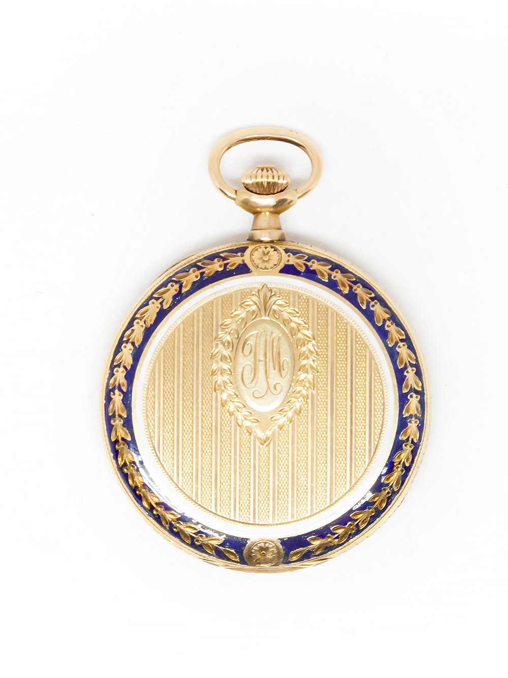 Juvenia 18k Yellow Gold & Enamel Hunter Pocket Watch c. 1920's