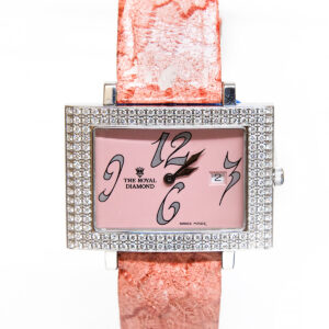 THE ROYAL DIAMOND, LADY'S SS & DIAMOND-SET RECTANGULAR WRISTWATCH