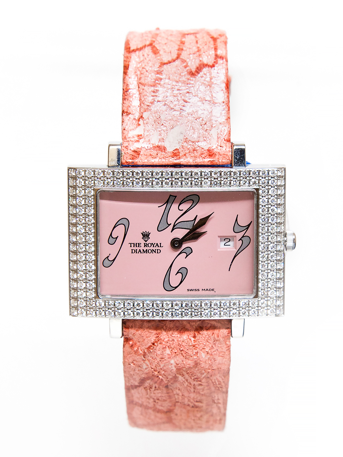 THE ROYAL DIAMOND, LADY'S SS & DIAMOND-SET RECTANGULAR WRISTWATCH