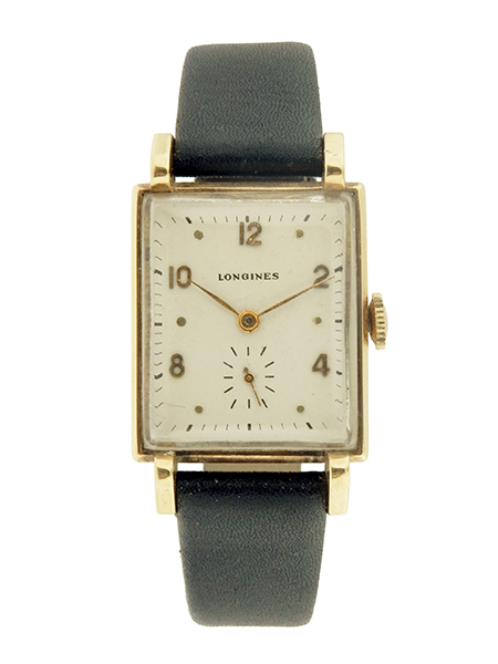 Longines Rectangular 14k Yellow Gold Vintage Wristwatch