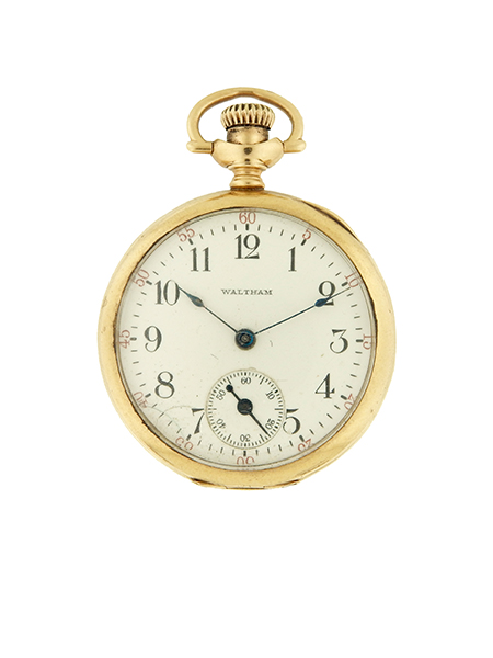 Waltham 14k Yellow Gold Open Face Pocket Watch