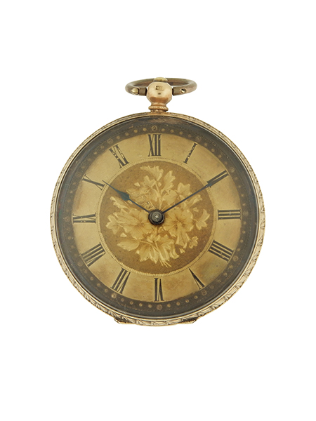 Antique Swiss 14k Yellow Gold Open Face Key Wind Pocket Watch