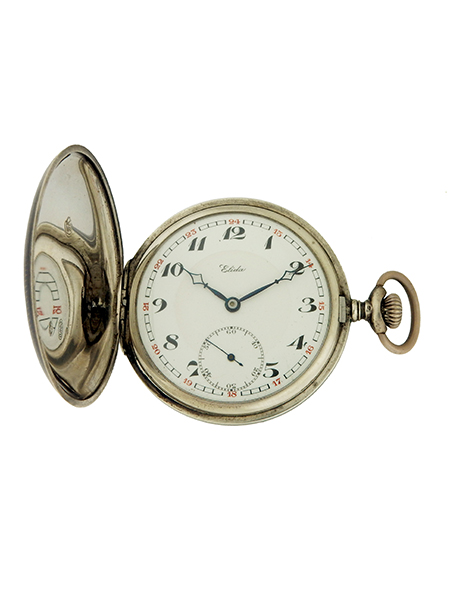 Elida .800 Silver Swiss Antique Hunter Pocket Watch