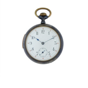 Quarter repeater Gun Metal Stainless Steel Open Face Pocket Watch