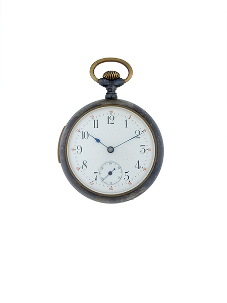 Quarter repeater Gun Metal Stainless Steel Open Face Pocket Watch