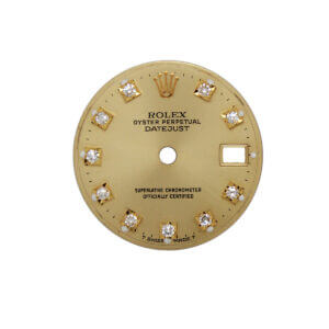 Rolex Gold Oyster Perpetual Datejust Dial with Diamond Hour Markers