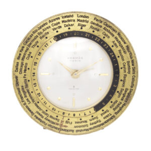 Hermes World Time 8 Day Travel Alarm Clock with box (23014)