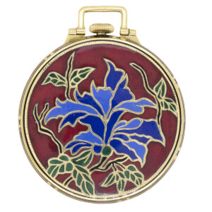 Henry Capt Cloisonné Enamel Pocket Watch w/ Floral Motiff Circa 1920's (23029)