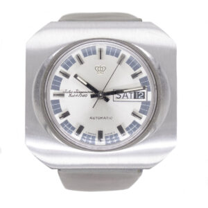 Jules Jergenson Stainless Steel Wristwatch Automatic Day Date Circa 1970 (23023)