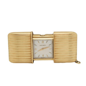 Movado 18K YG Slide Wind Pocket/Purse Clock Circa 1950s (23109)