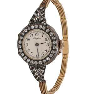 Longines 18k PG Lady’s Bracelet Watch with 14k PG Original Bracelet with 1.5cts Rose Cut Diamonds Circa 1920s (23116)