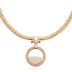 CHOPARD 18KYG "Happy Diamonds" Pendant Necklace